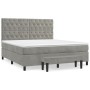 Cama box spring con colchón terciopelo gris claro 160x200 cm de , Camas y somieres - Ref: Foro24-3138031, Precio: 597,57 €, D...