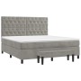 Cama box spring con colchón terciopelo gris claro 160x200 cm de , Camas y somieres - Ref: Foro24-3138031, Precio: 597,57 €, D...