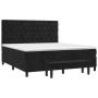 Cama box spring con colchón terciopelo negro 160x200 cm de , Camas y somieres - Ref: Foro24-3138033, Precio: 637,83 €, Descue...