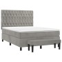 Cama box spring con colchón terciopelo gris claro 140x190 cm de , Camas y somieres - Ref: Foro24-3138019, Precio: 594,74 €, D...