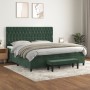Cama box spring con colchón terciopelo verde oscuro 200x200 cm de , Camas y somieres - Ref: Foro24-3138046, Precio: 824,19 €,...