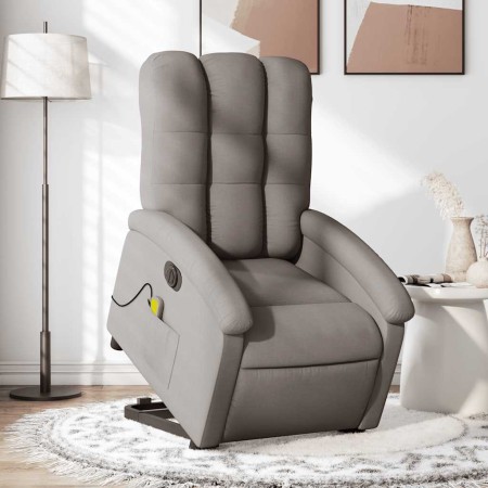 Sillón de masaje eléctrico reclinable elevable tela taupé en Sillones | Comprar online en Foru.es