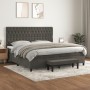 Cama box spring con colchón terciopelo gris oscuro 200x200 cm de , Camas y somieres - Ref: Foro24-3138044, Precio: 728,86 €, ...