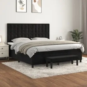 Boxspringbett mit schwarzer Samtmatratze 180x200 cm von , Betten und Lattenroste - Ref: Foro24-3138099, Preis: 642,51 €, Raba...
