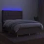Box spring bed with mattress and LED lights taupe gray fabric 140x190 cm by , Beds and slatted bases - Ref: Foro24-3139193, P...