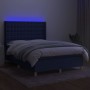 Cama box spring colchón y luces LED tela azul 140x200 cm de , Camas y somieres - Ref: Foro24-3139203, Precio: 514,00 €, Descu...
