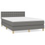 Cama box spring con colchón tela gris oscuro 140x200 cm de , Camas y somieres - Ref: Foro24-3140938, Precio: 429,86 €, Descue...