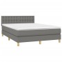 Cama box spring con colchón tela gris oscuro 140x200 cm de , Camas y somieres - Ref: Foro24-3140938, Precio: 429,86 €, Descue...