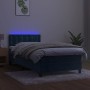 Cama box spring colchón y LED terciopelo azul oscuro 80x200 cm de , Camas y somieres - Ref: Foro24-3134613, Precio: 272,32 €,...