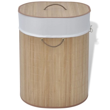 Cesto de la ropa sucia de bambú ovalado color natural de vidaXL, Cestas para ropa - Ref: Foro24-242727, Precio: 30,59 €, Desc...