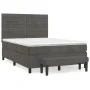 Box spring bed with dark gray velvet mattress 140x190 cm by , Beds and slatted bases - Ref: Foro24-3137900, Price: 533,49 €, ...