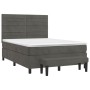 Cama box spring con colchón terciopelo gris oscuro 140x190 cm de , Camas y somieres - Ref: Foro24-3137900, Precio: 534,80 €, ...