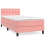Cama box spring con colchón terciopelo rosa 80x200 cm de , Camas y somieres - Ref: Foro24-3141514, Precio: 271,10 €, Descuent...