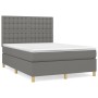 Cama box spring con colchón tela gris oscuro 140x200 cm de , Camas y somieres - Ref: Foro24-3142658, Precio: 508,54 €, Descue...