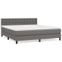 Cama box spring con colchón cuero sintético gris 160x200 cm de , Camas y somieres - Ref: Foro24-3141135, Precio: 509,68 €, De...