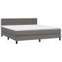 Cama box spring con colchón cuero sintético gris 160x200 cm de , Camas y somieres - Ref: Foro24-3141135, Precio: 509,68 €, De...