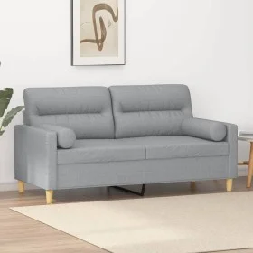 2-seater sofa with light gray fabric cushions 140 cm by , Sofas - Ref: Foro24-3200821, Price: 245,73 €, Discount: %