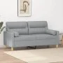 2-seater sofa with light gray fabric cushions 140 cm by , Sofas - Ref: Foro24-3200821, Price: 245,73 €, Discount: %