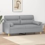 Sofá de 2 plazas con cojines tela gris claro 140 cm de , Sofás - Ref: Foro24-3200821, Precio: 232,21 €, Descuento: %
