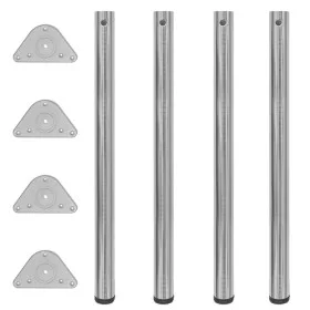 4 höhenverstellbare Tischbeine 870 mm, Farbe Nickel poliert von vidaXL, Tischbeine - Ref: Foro24-242146, Preis: 60,02 €, Raba...