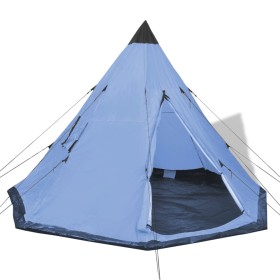 Tienda de campaña para 4 personas azul de vidaXL, Tiendas de campaña - Ref: Foro24-91006, Precio: 92,94 €, Descuento: %