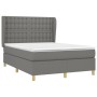 Cama box spring con colchón tela gris oscuro 140x200 cm de , Camas y somieres - Ref: Foro24-3128846, Precio: 523,00 €, Descue...