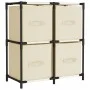 Armario almacenaje de acero con 4 cestas tela crema 63x30x71 cm de , Taquillas y armarios de almacenamiento - Ref: Foro24-337...