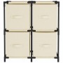 Armario almacenaje de acero con 4 cestas tela crema 63x30x71 cm de , Taquillas y armarios de almacenamiento - Ref: Foro24-337...