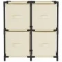Armario almacenaje de acero con 4 cestas tela crema 63x30x71 cm de , Taquillas y armarios de almacenamiento - Ref: Foro24-337...