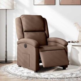 Sillón reclinable eléctrico de tela marrón en Sillones | Comprar online en Foru.es