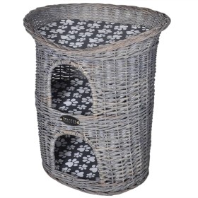 Casa/cama/rascador para mascotas 2 niveles sauce con cojín de vidaXL, Camas para gatos - Ref: Foro24-170223, Precio: 131,09 €...