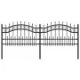Gartenzaun mit Speerspitze aus schwarz beschichtetem Stahl, 115 cm von , Zaunpaneele - Ref: Foro24-151084, Preis: 156,91 €, R...