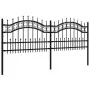 Gartenzaun mit Speerspitze aus schwarz beschichtetem Stahl, 115 cm von , Zaunpaneele - Ref: Foro24-151084, Preis: 156,91 €, R...