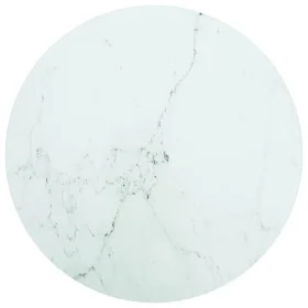 White tempered glass marble design table top Ø60x0.8 cm by , Table tops - Ref: Foro24-322248, Price: 45,54 €, Discount: %