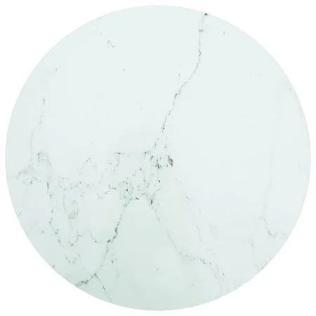 White tempered glass marble design table top Ø60x0.8 cm by , Table tops - Ref: Foro24-322248, Price: 45,54 €, Discount: %