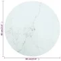 White tempered glass marble design table top Ø60x0.8 cm by , Table tops - Ref: Foro24-322248, Price: 45,54 €, Discount: %