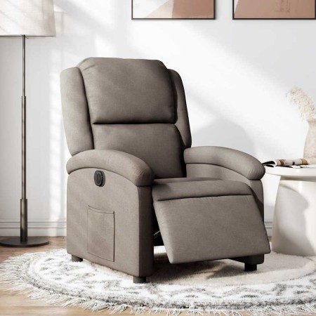 Sillón reclinable eléctrico tela gris taupé en Sillones | Comprar online en Foru.es