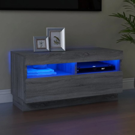 Mueble de TV con luces LED gris Sonoma 80x35x40 cm de , Muebles TV - Ref: Foro24-815724, Precio: 54,81 €, Descuento: %