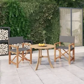 Sillas de director 2 uds madera maciza de teca gris de , Sillas de jardín - Ref: Foro24-3143629, Precio: 288,36 €, Descuento: %