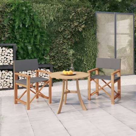 Sillas de director 2 uds madera maciza de teca gris de , Sillas de jardín - Ref: Foro24-3143629, Precio: 278,20 €, Descuento: %