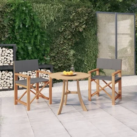 Sillas de director 2 uds madera maciza de teca gris de , Sillas de jardín - Ref: Foro24-3143629, Precio: 288,36 €, Descuento: %