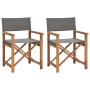 Sillas de director 2 uds madera maciza de teca gris de , Sillas de jardín - Ref: Foro24-3143629, Precio: 278,20 €, Descuento: %