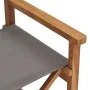 Sillas de director 2 uds madera maciza de teca gris de , Sillas de jardín - Ref: Foro24-3143629, Precio: 288,36 €, Descuento: %