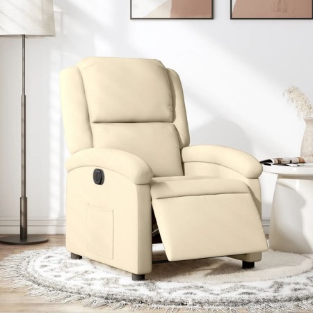 Sillón reclinable eléctrico de tela crema en Sillones | Comprar online en Foru.es