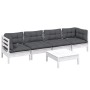 Muebles de jardín 5 pzas con cojines madera maciza de pino de , Conjuntos de jardín - Ref: Foro24-3096155, Precio: 426,27 €, ...
