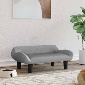 Cama para perros de terciopelo gris claro 70x40x24 cm en Camas para perros | Comprar online en Foru.es