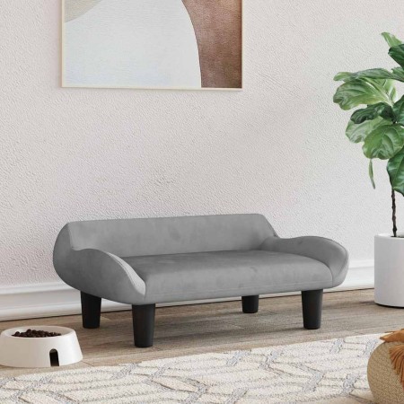 Cama para perros de terciopelo gris claro 70x40x24 cm en Camas para perros | Comprar online en Foru.es