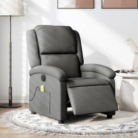 Sillón reclinable de masaje eléctrico tela gris oscuro en Sillones | Comprar online en Foru.es