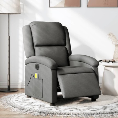 Sillón reclinable de masaje eléctrico tela gris oscuro en Sillones | Comprar online en Foru.es