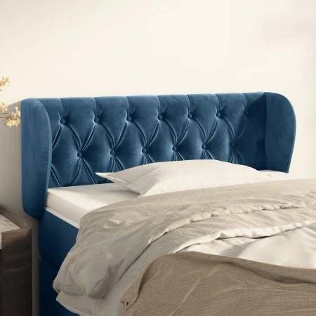 Dunkelblaues Samtkopfteil 103x23x78/88 cm von , Kopf- und Fußteile - Ref: Foro24-3117526, Preis: 74,52 €, Rabatt: %